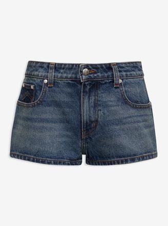 Rhude Womens Dark Indigo Low-Waist Denim Shorts, Size 27