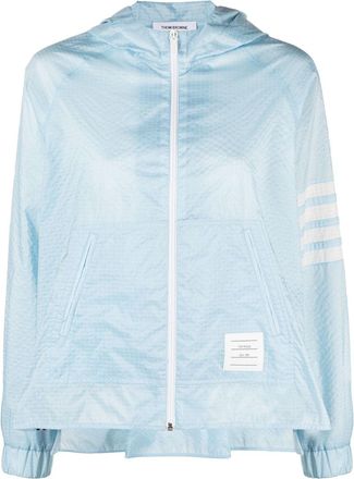 Thom Browne 4-bar stripe light jacket - women - Polyamide - 44 - Blue