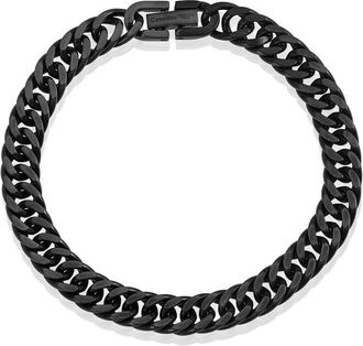 Crucible Jewelry Crucible Los Angeles Mens 8mm Wide Stainless Steel 8mm Cuban Chain Bracelet