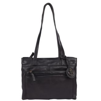 Harbour 2nd Shopper HARBOUR 2ND Zea, Damen, Gr. B/H/T: 26,5cm x 22cm x 10cm, grau (ash), Rindsleder, Taschen Shopper, Damen Henkeltasche, Schultertasche, Handtasc