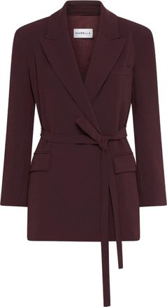 Marella Burgundy Mllzerbino Tailored Belted Blazer