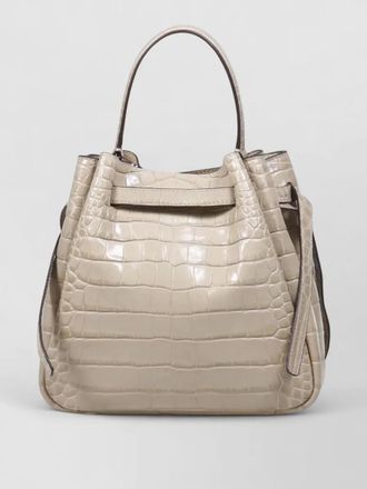 Tory Burch romy bucket bag structured croc texture