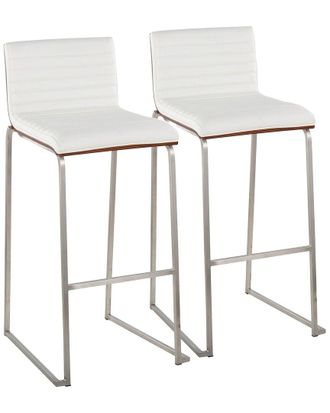 LumiSource Set Of 2 Mason Mara 30In Fixed-Height Barstools