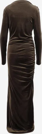 DON'T @ ME Draped Technical Jersey Dress - Brown