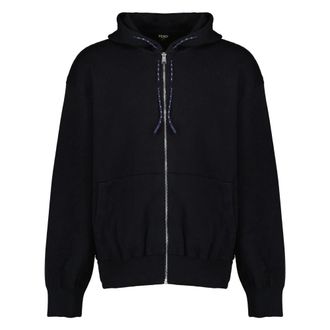Fendi Zip Hoodie - male - Fendi - Zip-throughs - Blue - XL - Sweatshirts & Hoodies