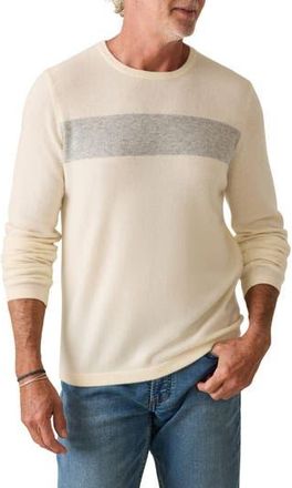 Faherty Cashmere Stripe Crewneck Sweater in Coastal Cream at Nordstrom Rack, Size X-Small