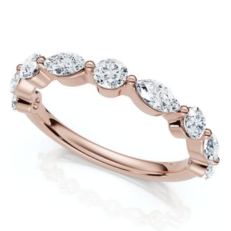 Pompeii3 3/4Ct Marquise & Round Diamond Stacking Band 14k Gold or Platinum Lab Grown