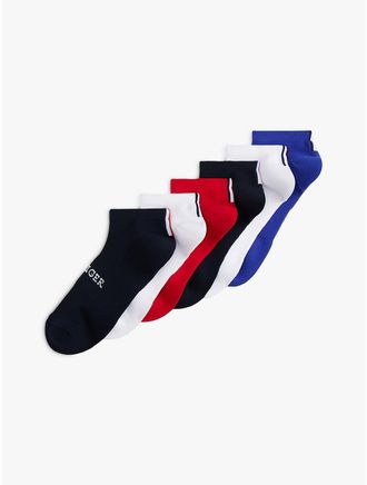 Tommy Hilfiger Mens Monotype Sport Ankle Sock 6-Pack - Multi
