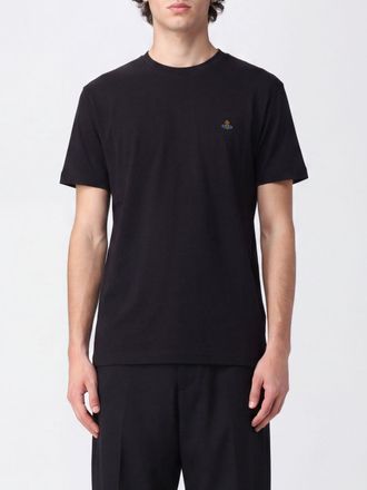 Vivienne Westwood T-shirt in cotone con logo Orb a contrasto ricamato sul petto
