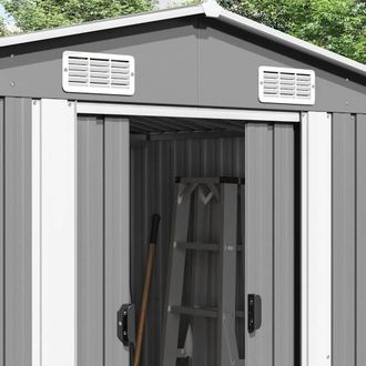 Berkfield Home Garden Shed Grey 257x990x181 cm Galvanised steel | Size: 257 x 990 x 181 cm