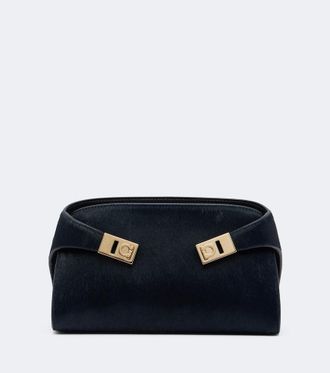 Ferragamo Hug Small calf hair clutch