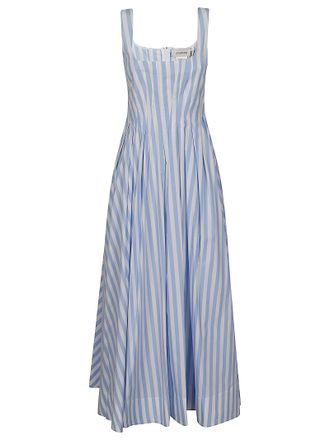 Sportmax Striped Cotton Poplin Flare Dress