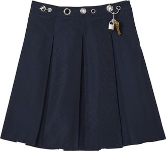 Marc Jacobs Safety Pin Pliss&eacute; Rok - Dames - Midirokken - Blauw - 2XS - Katoen - Rokken