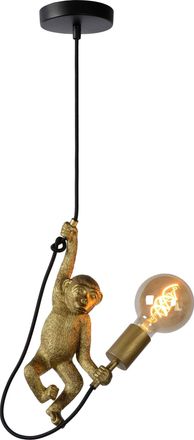 Lucide Lucide Extravaganza Chimp L&aacute;mpara Colgante Negra Y Dorada Ajustable