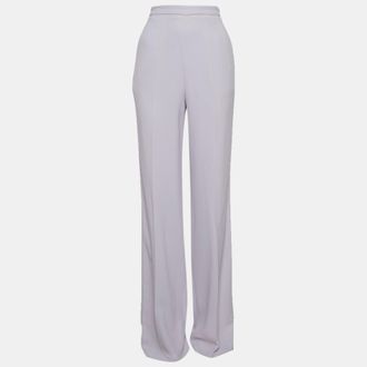 Roberto Cavalli Purple Crepe Wide-Leg Trousers