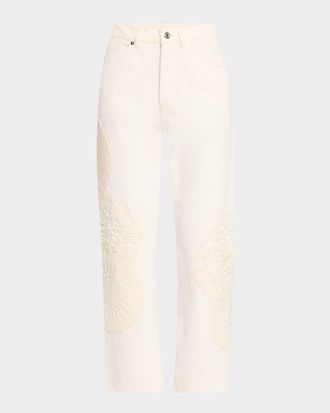 Frame Denim The Crochet Vertical Crop Jeans