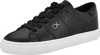 Calvin Klein Womens Charie Sneaker, Black Logo 001, 4.5 UK