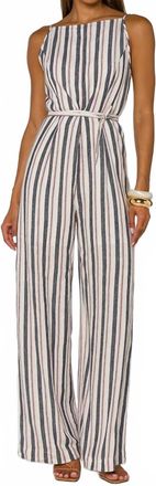 Velvet Heart Brenna Jumpsuit In Blue Night Stripe