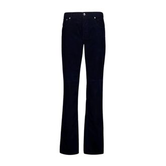 Brunello Cucinelli Wide Trousers, male, Blue, 2XL, Dark Blue Corduroy Italian Fit Trousers