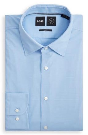 BOSS Hank Kent Slim Fit Performance Stretch Dress Shirt in Light/Pastel Blue at Nordstrom Rack, Size 14.5 - R