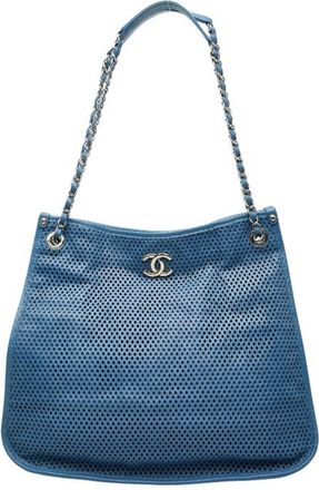 Chanel Light Blue Leather Tote Bag (Pre-Owned)