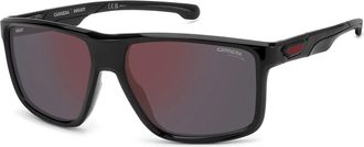 Carrera Zwart Rode Zonnebril met Rode Spiegel - Heren - Zonnebrillen - Zwart - 60 MM - Accessoires