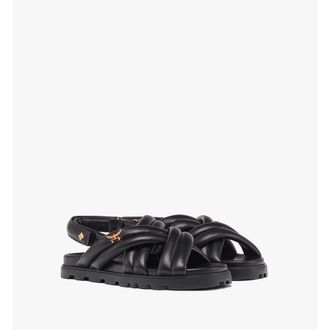 MCM Cross Sandals in Lamb Leather