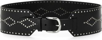Isabel Marant Neutrals Lucie Wide Studded Leather Belt