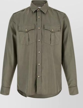 Brunello Cucinelli chevron cotton shirt
