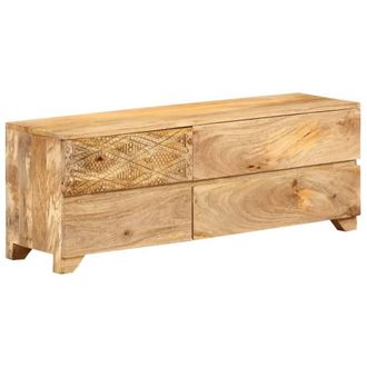 Berkfield Home TV Cabinet Solid Mango Wood 110x30x40 cm in Brown | Size: 110 x 30 x 40 cm