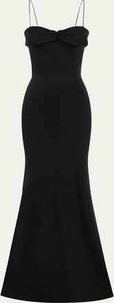 Alex Perry Cupped Draped Satin Gown