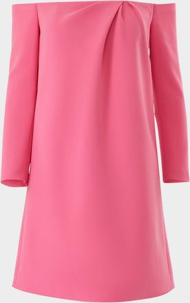 Carolina Herrera Off-The-Shoulder 3/4-Sleeve Mini Dress