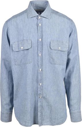 Ghirardelli Denim Linen Cotton Mens Linen Cotton Shirt