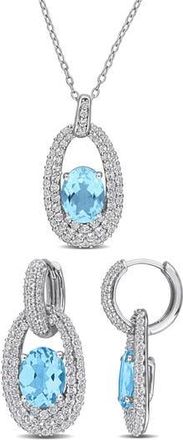 Delmar Topaz Earrings & Pendant Necklace Set in Blue at Nordstrom Rack