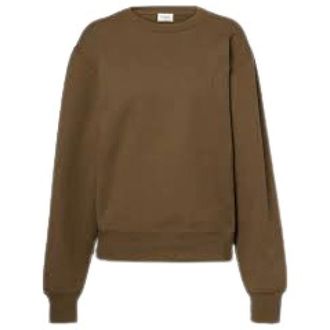 Saint Laurent Crewneck Sweatshirt - female - Saint Laurent - Sweatshirts - Brown - S - Sweatshirts & Hoodies