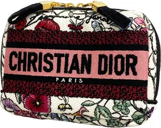 Dior Multi-Color White Canvas Pouch (Pre-Owned)