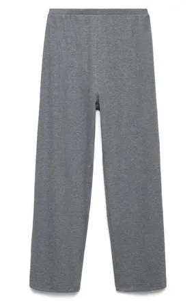 Mango Rib Pajama Pants in Medium Heather Grey at Nordstrom, Size Large