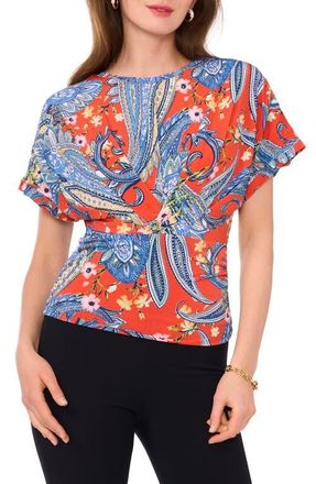 Chaus Stretch Jersey Banded Waist Top in Orange at Nordstrom, Size Small