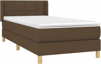 vidaXL Cama Box Spring Con Colch&oacute;n Tela Marr&oacute;n Oscuro 80x200 Cm Vidaxl