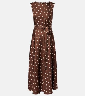 Max Mara Abito midi Martina in seta a pois