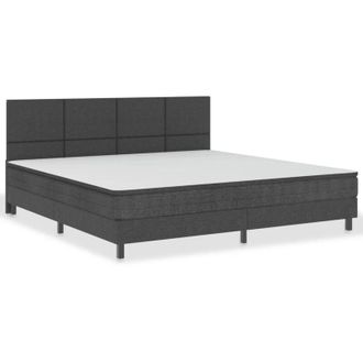 vidaXL Vidaxl - Cama Box Spring Tela Gris Oscuro 200x200 Cm