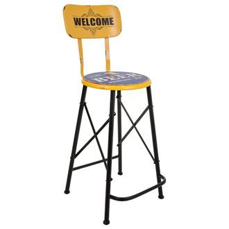 Wanderlust Deco Wanderlust Deco - Taburete De Metal Amarillo 46x100x40 Cm