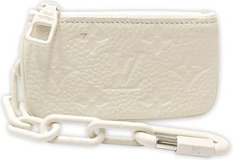 Louis Vuitton White Leather Coin Purse/Coin Case (Pre-Owned)