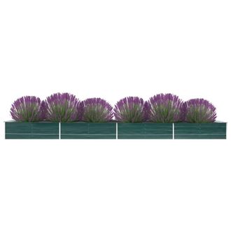vidaXL Arriate De Acero Galvanizado Verde 600x80x45 Cm Vidaxl