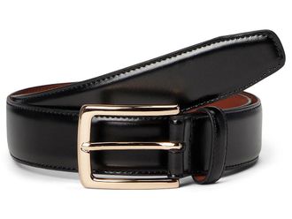 Johnston & Murphy Burnished Leather W/ Brass Buckle Mens Belts Black : 40 Waist