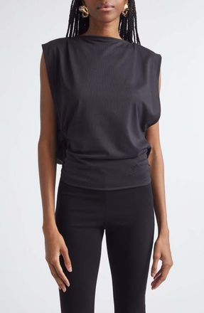 Jacquemus Le Moisson Draped Paper Jersey Apron Top in Black at Nordstrom, Size Medium