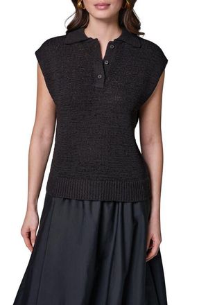 DKNY Sleeveless Polo Sweater in Black at Nordstrom, Size X-Small