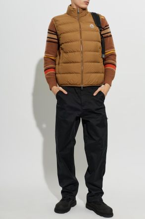 Moncler Quilted Vest Contrin, Mens, Brown