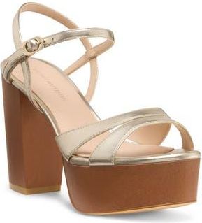 Stuart Weitzman Maia Platform Sandal in Platino/Dark Natural at Nordstrom Rack, Size 10.5