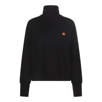 Kenzo Black Wool Boke Flower Knitwear